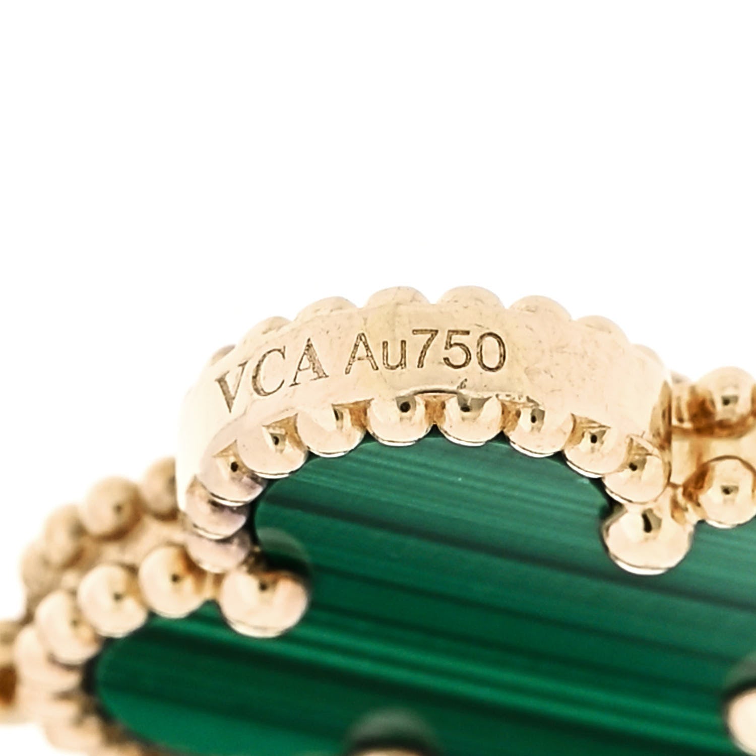 Van Cleef & Arpels 18K Yellow Gold Malachite 5 Motifs Vintage Alhambra Bracelet 4 of 5