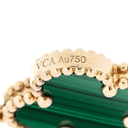 Van Cleef & Arpels 18K Yellow Gold Malachite 5 Motifs Vintage Alhambra Bracelet 4 of 5