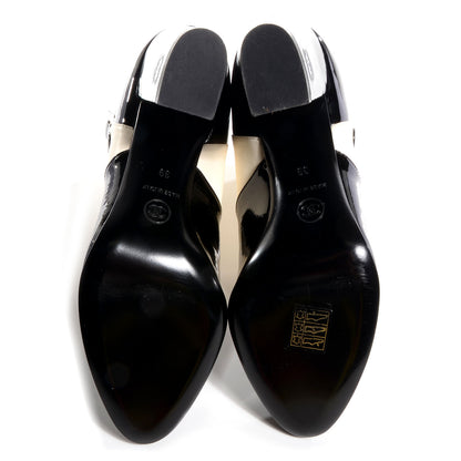 Chanel Patent Leather Short Boots 39 Black White 5 of 8