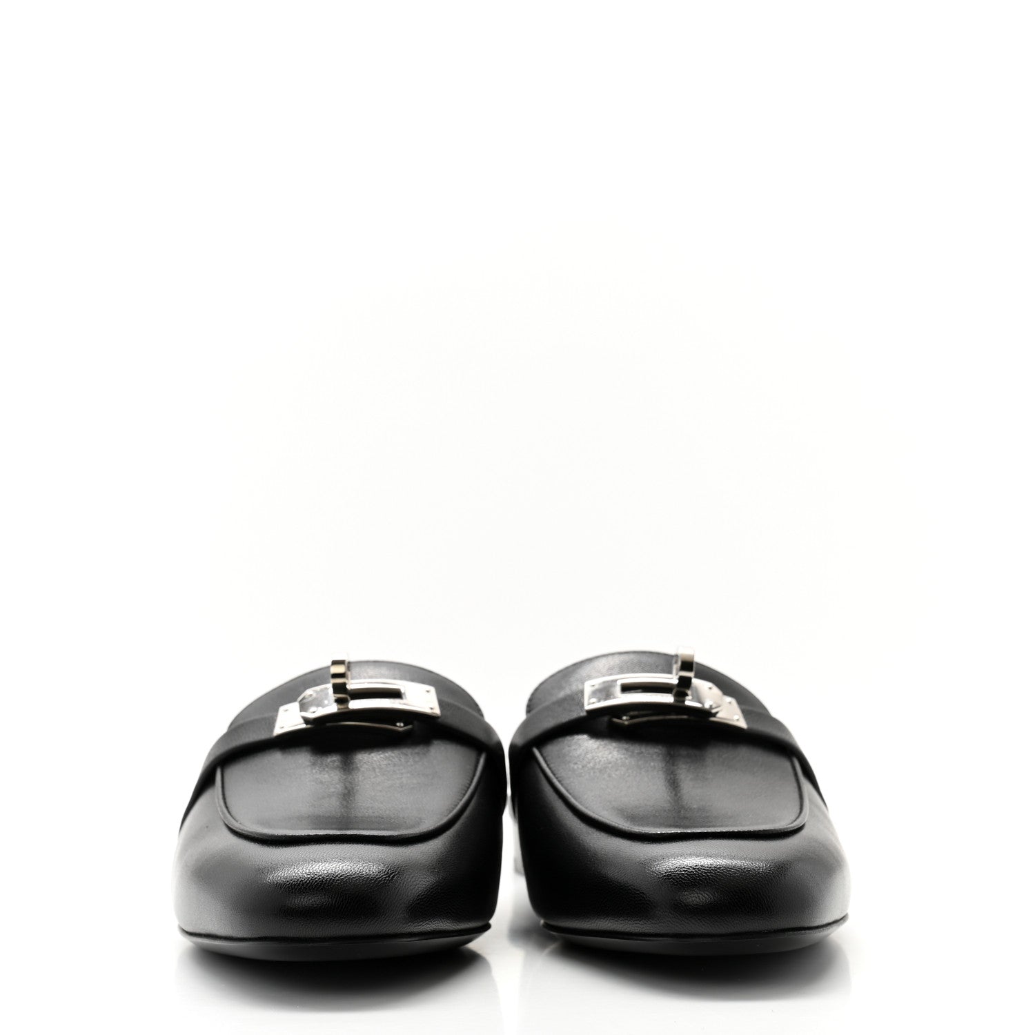 Hermes Goatskin Oz Mules 35.5 Black 2 of 9