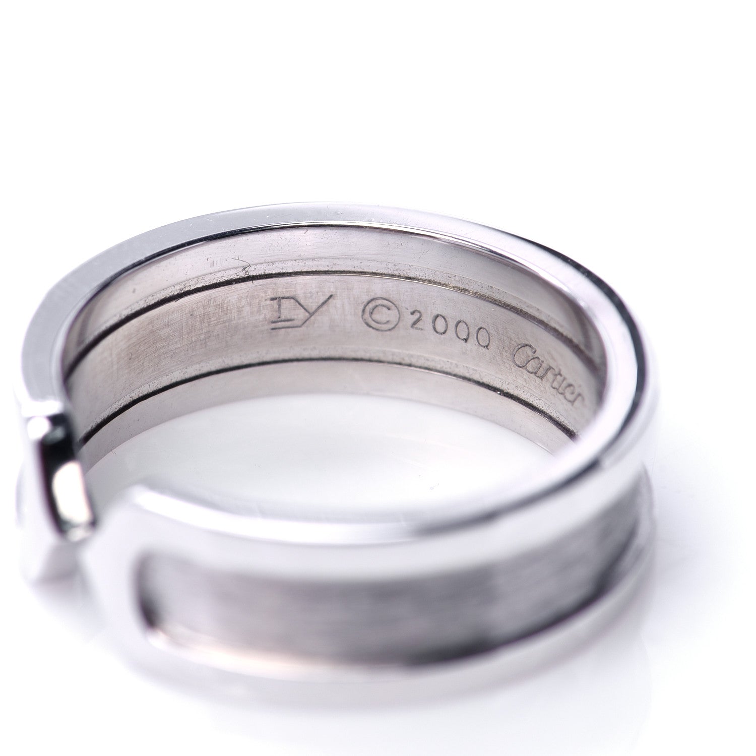 Cartier 18K White Gold 6.5mm C De Cartier Ring 53 6.5 4 of 5