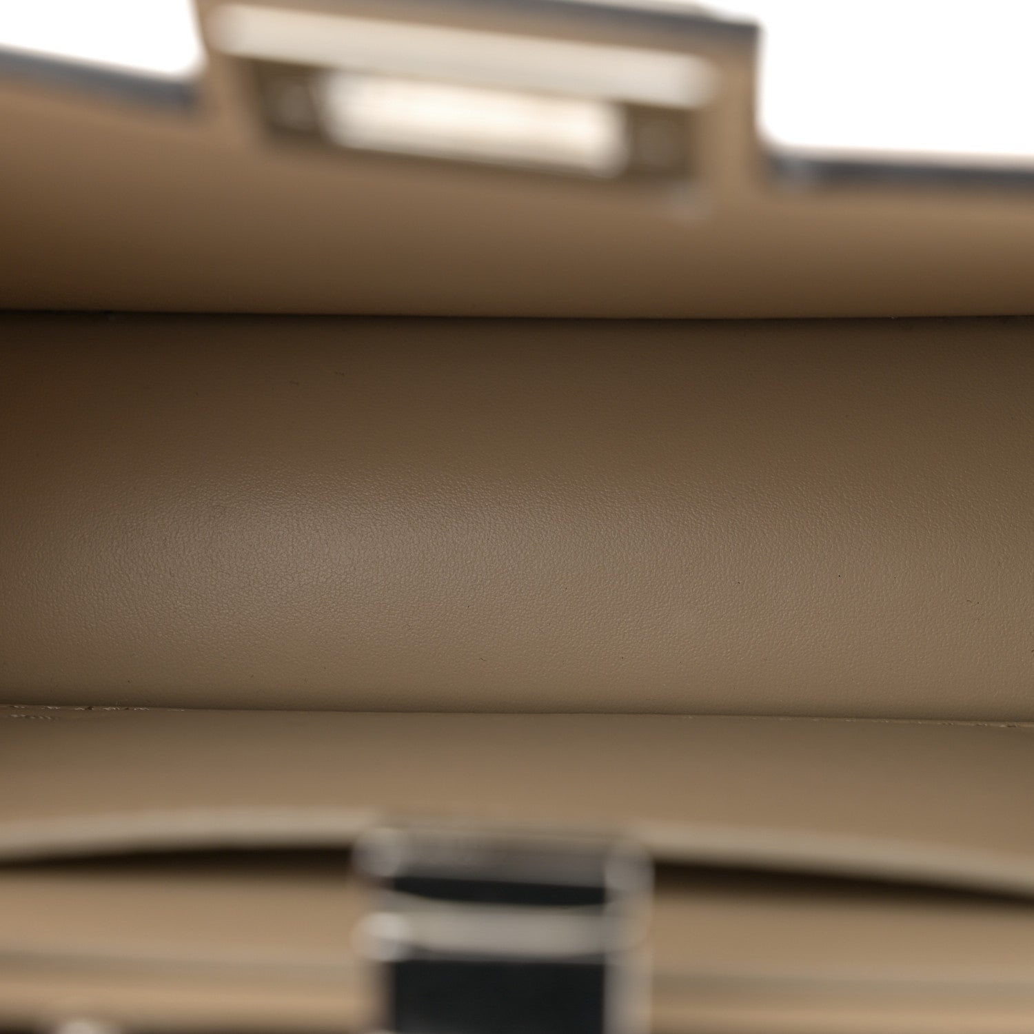 Fendi Patent Petite Peekaboo Cut Beige Amid 5 of 14