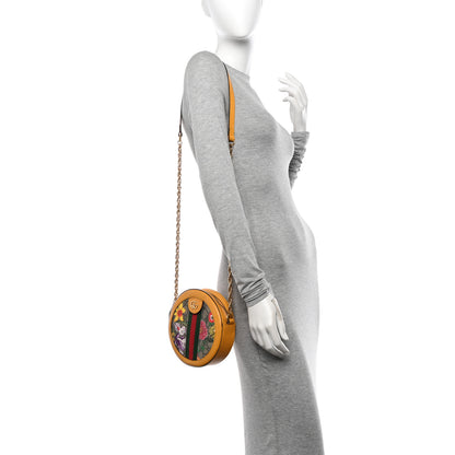 Gucci GG Supreme Monogram Flora Web Mini Ophidia Round Shoulder Bag Beige Multicolor Crop 2 of 14