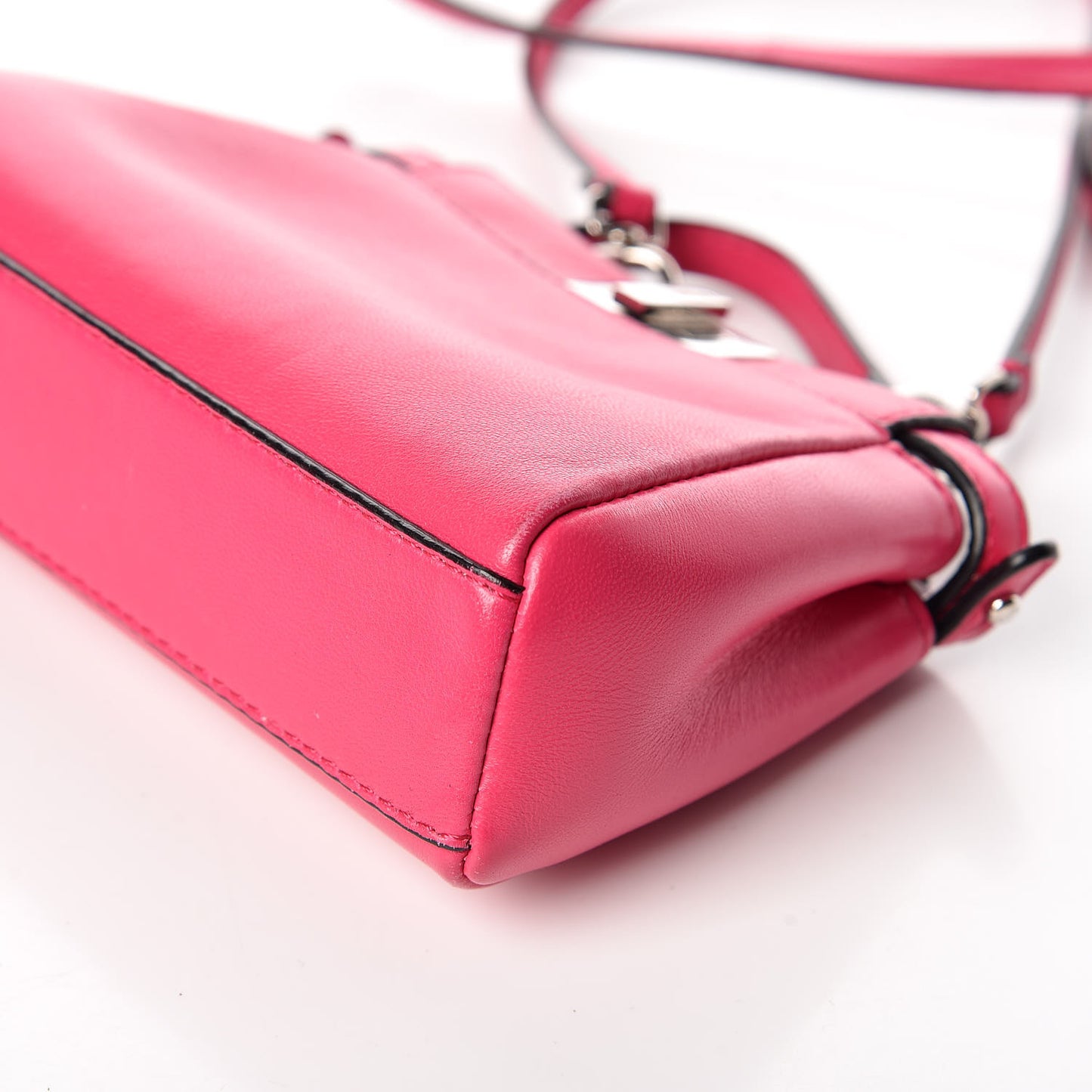 Shiny Nappa Micro Peekaboo Iconic Satchel Fuxia
