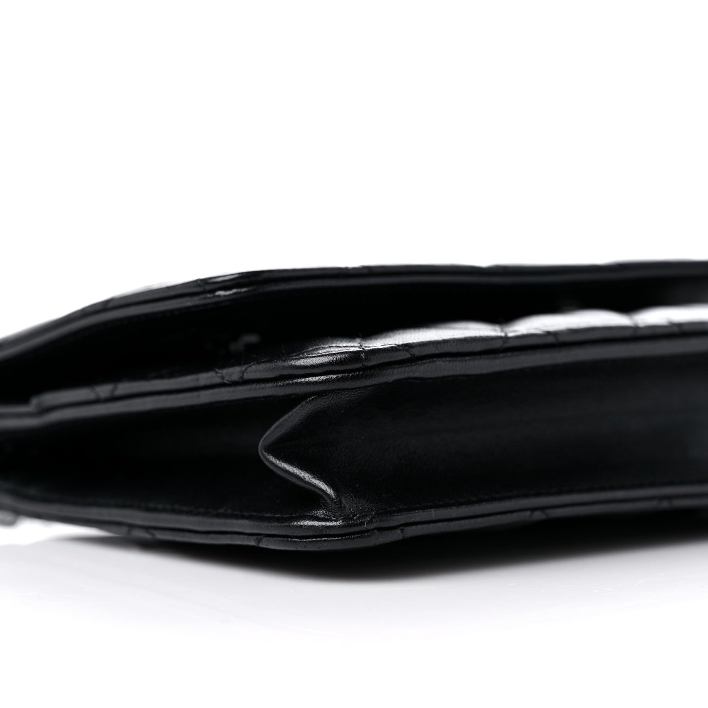 Lambskin Quilted Wallet On Chain WOC So Black