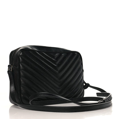 Saint Laurent Calfskin Matelasse Monogram Lou Camera Bag Black 2 of 9
