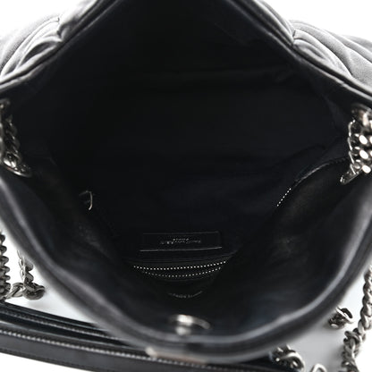 Saint Laurent Lambskin Quilted Small Loulou Puffer Monogram Chain Satchel Black 4 of 4