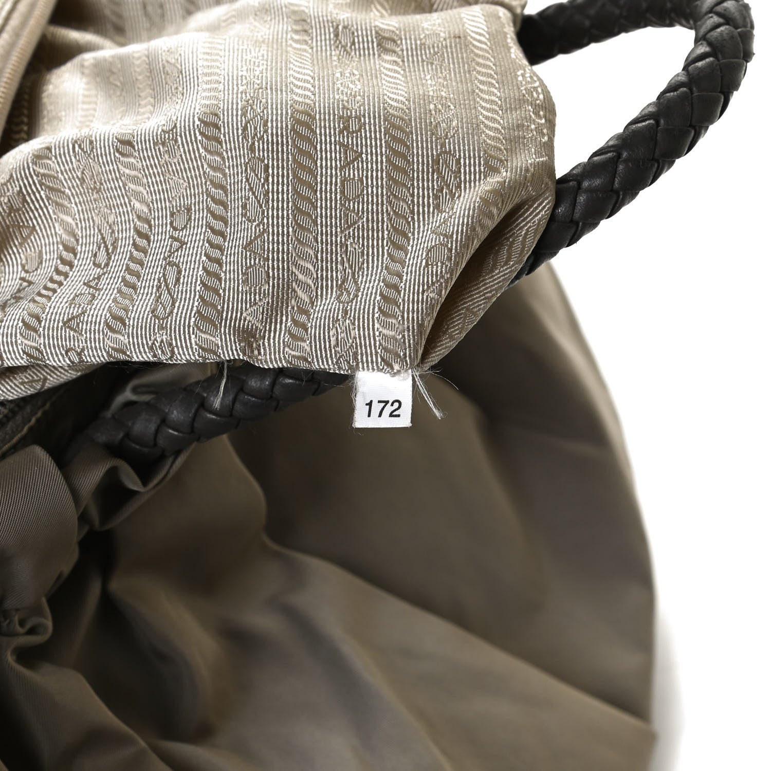 Prada Tessuto Nylon Nappa Braided Top Handle Tote Grey 7 of 16