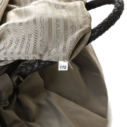 Prada Tessuto Nylon Nappa Braided Top Handle Tote Grey 7 of 16
