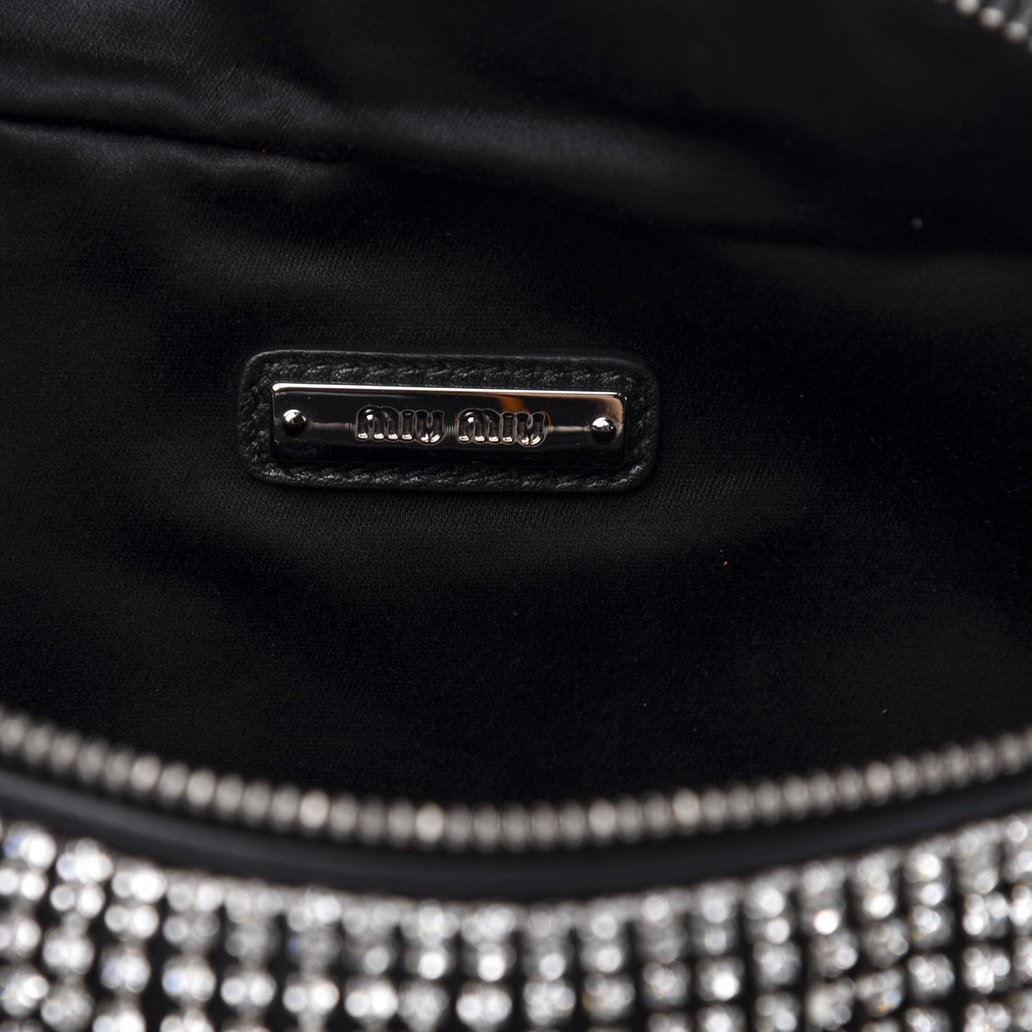 Miu Miu Nappa Crystal Fringe Belt Bag Black 7 of 9