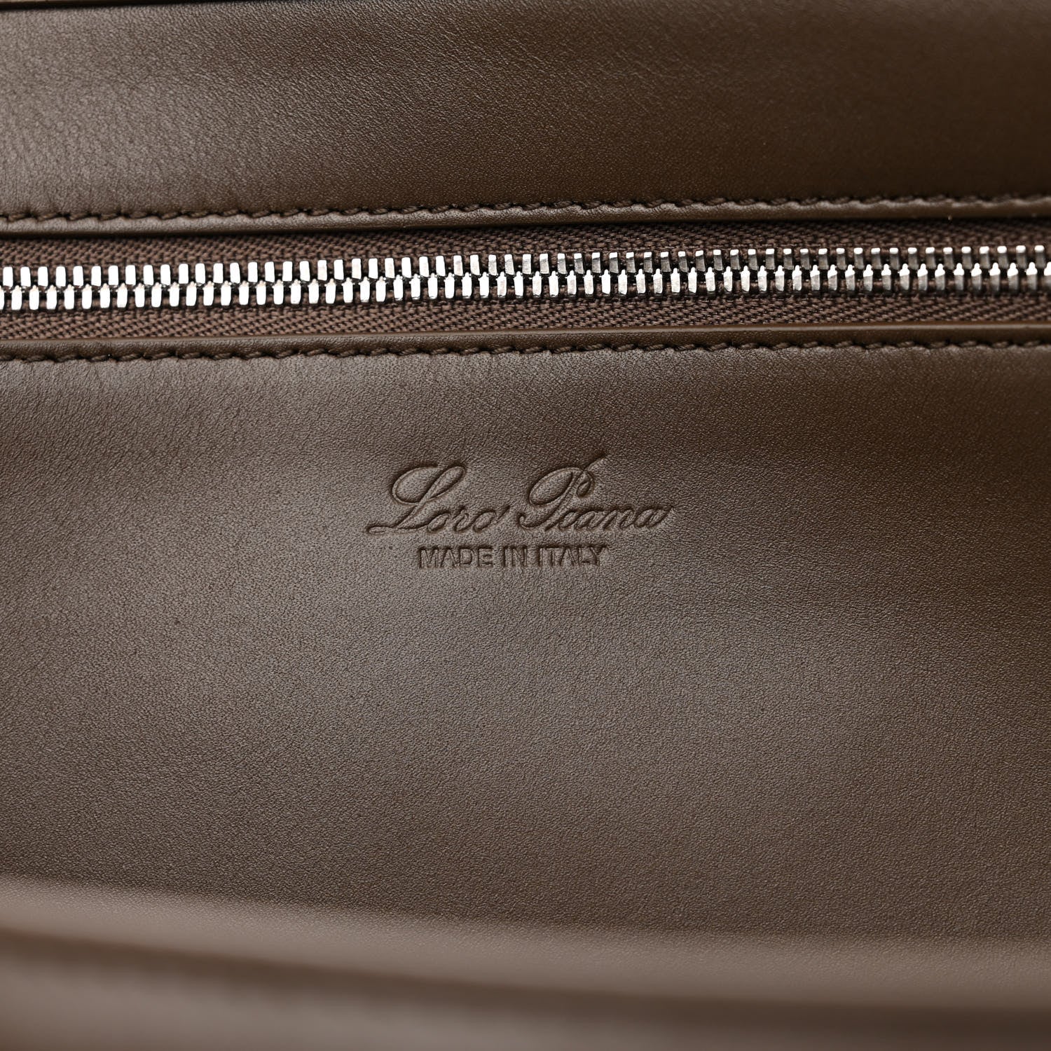 Loro Piana Blurred Double Cashmere Calfskin Plaid Small Carry Everything Tote Pecan Nut Green Cayenne Mel 6 of 9