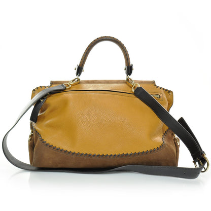 FASHIONPHILE SALVATOREFERRAGAMOLeatherSuedeColorblockWhipstitchSofia 4 of 8