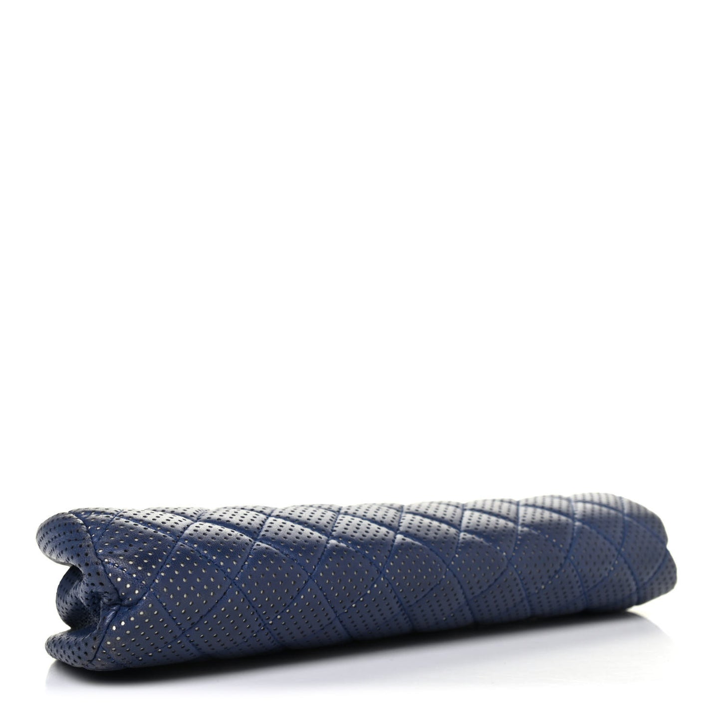 Lambskin Perforated Quilted Timeless Clutch Navy