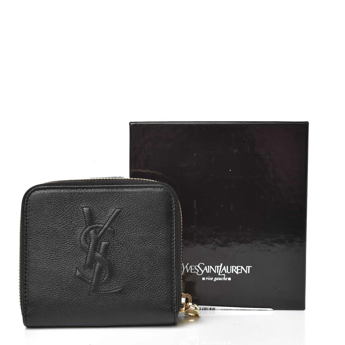 Calfskin Belle de Jour Zip Around French Wallet Black