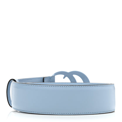 Gucci Azalea Calfskin Enamel Monochrome Double G 40mm Belt 90 36 Porcelain Light Blue 2 of 8