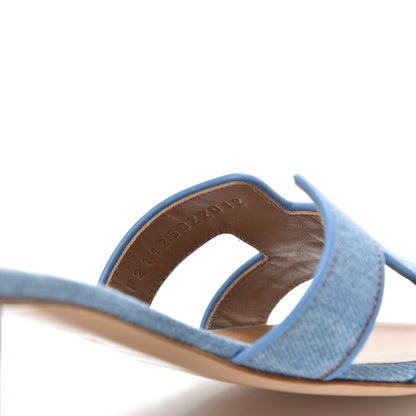 Hermes Denim Oasis Sandals 36.5 Bleu Clair 8 of 9