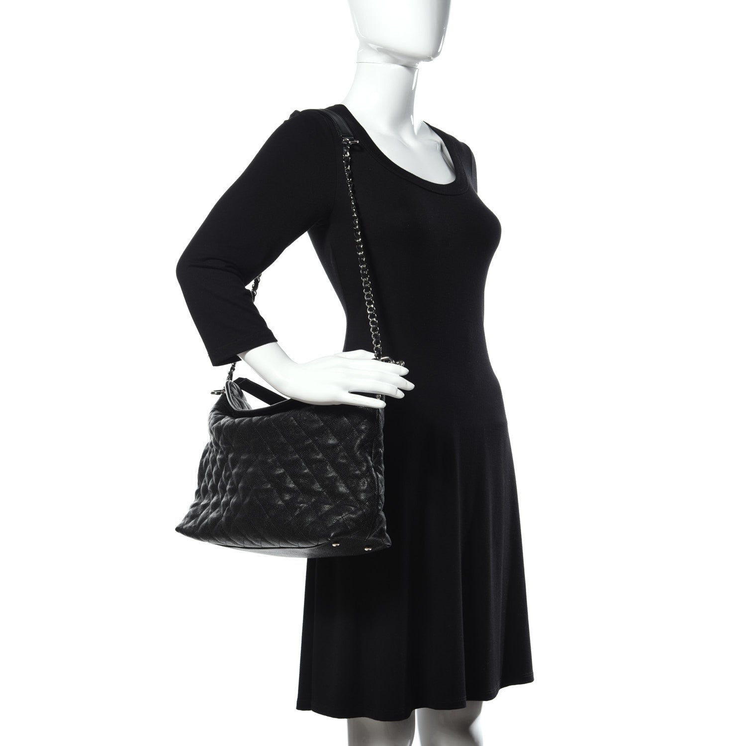 Chanel Caviar Quilted French Riviera Hobo Black 2 of 11