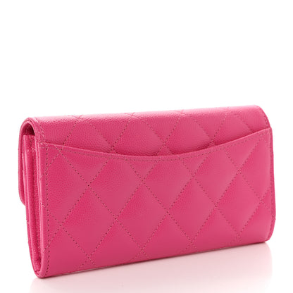 Chanel Caviar Quilted Medium Flap Wallet Dark Pink 3 of 9