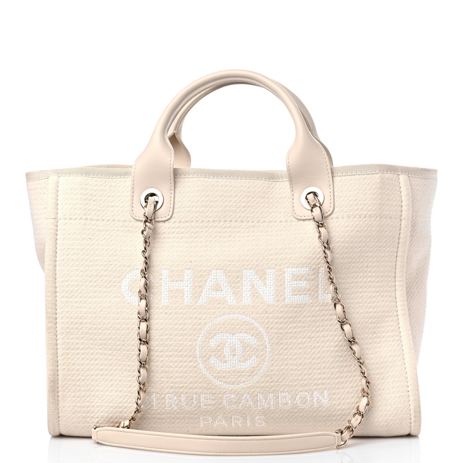Chanel Mixed Fibers Small Deauville Tote White 3 of 13