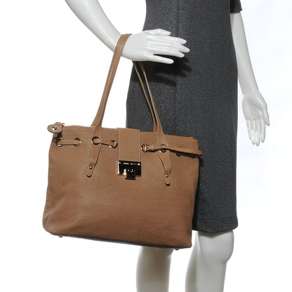 Jimmy Choo Pebbled Leather Medium Rhea Nude 2 of 7