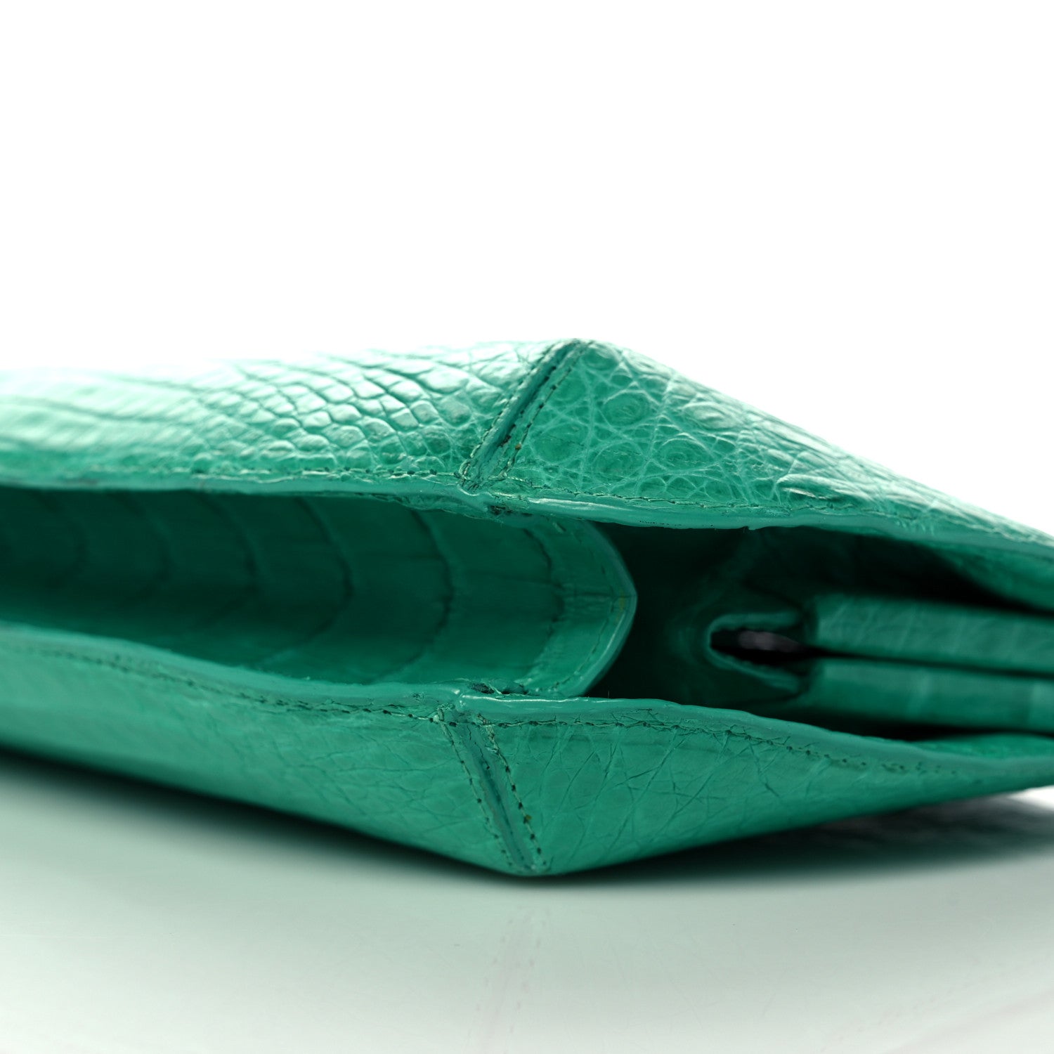 Nancy Gonzalez Crocodile Kisslock Clutch Green 7 of 14