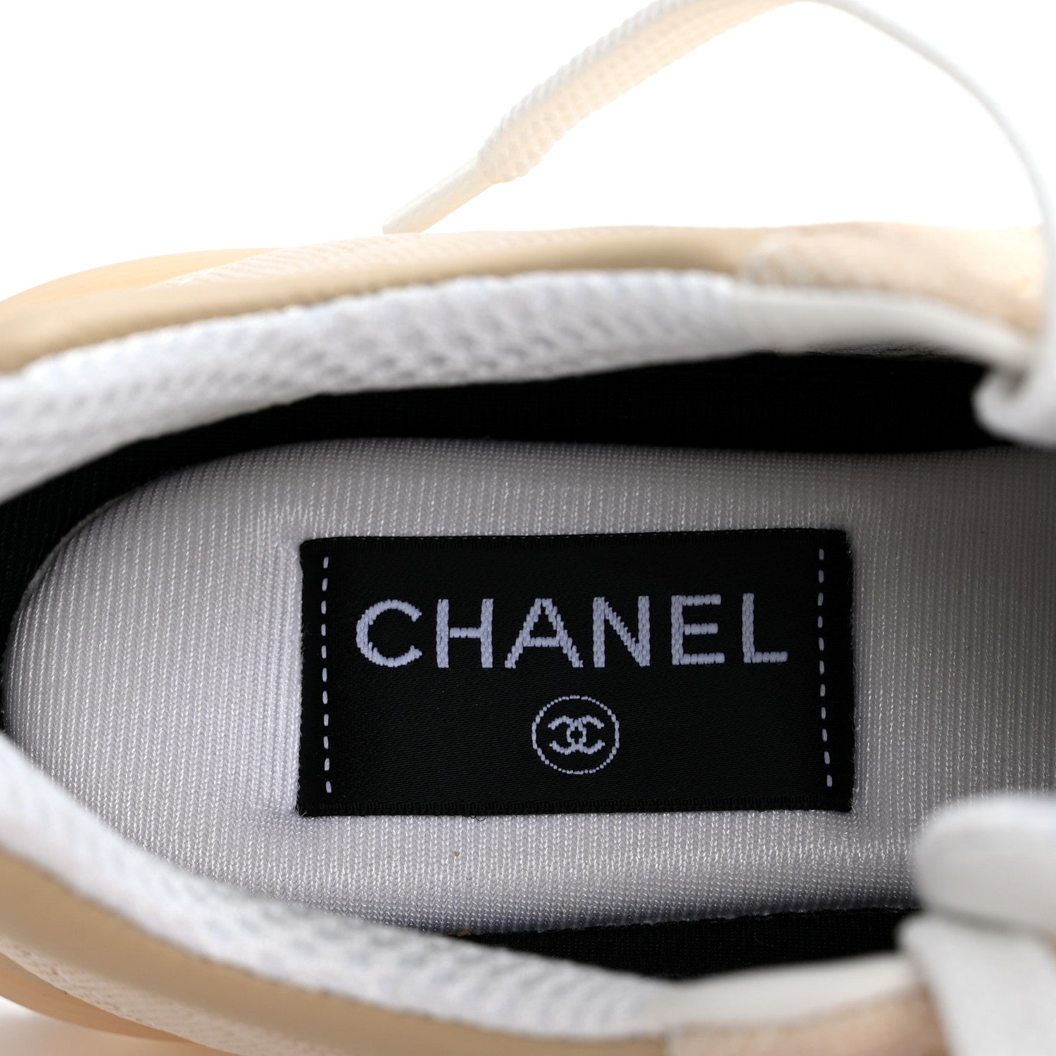 Chanel Fabric CC Womens Sneakers 35 Light Beige 8 of 10