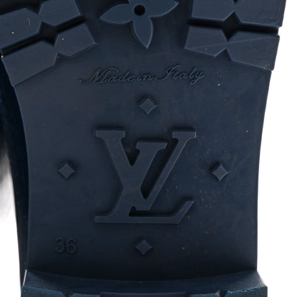 Louis Vuitton Rubber Embossed Monogram Splash Rain Boots 36 Blue 6 of 14