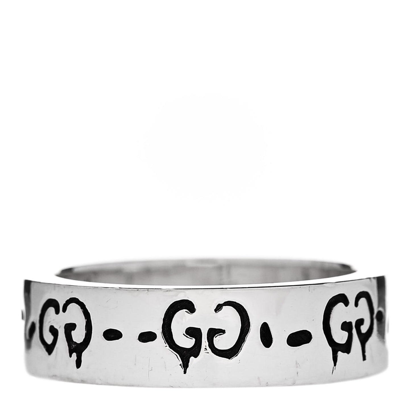Sterling Silver Narrow GucciGhost Hamlet Skull Ring 56 7.5