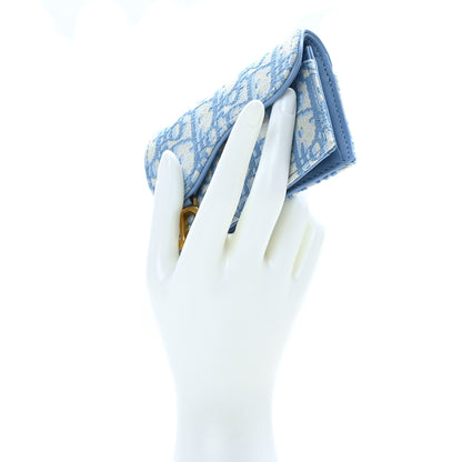 Christian Dior Oblique Saddle Card Holder Cornflower Blue 2 of 9