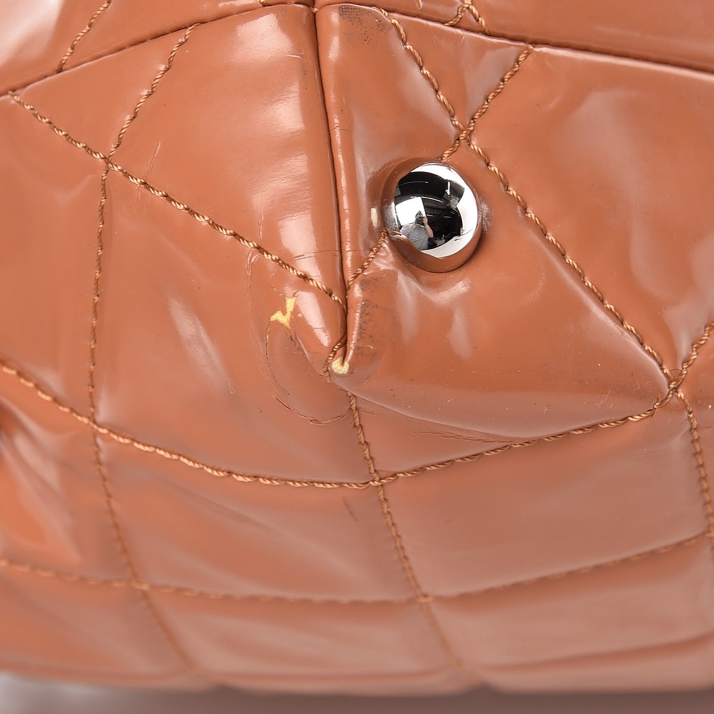 Vinyl Quilted In The Business North South Tote Orange