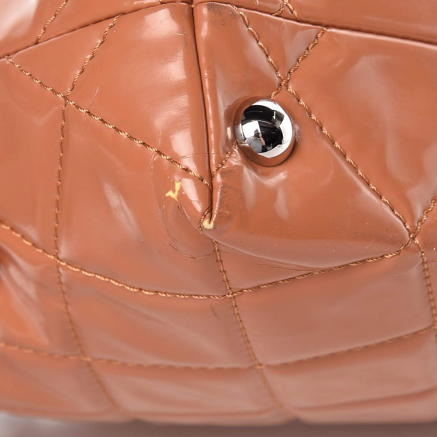 Chanel Vinyl Quilted In The Business North South Tote Orange 10 of 22