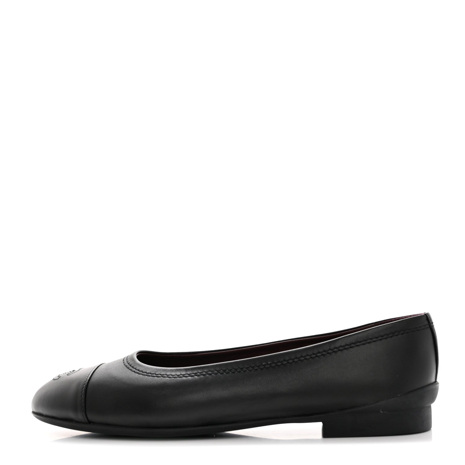 Chanel Lambskin Cap Toe CC Ballerina Flats 40 Black 1 of 15