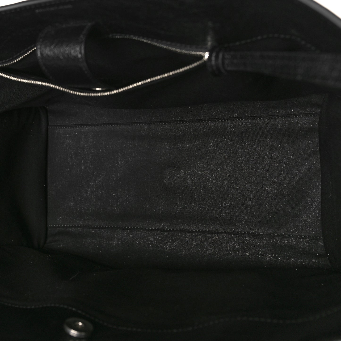Agneau Arena Neo Classic Silver Hardware Large Upside Down Tote Black