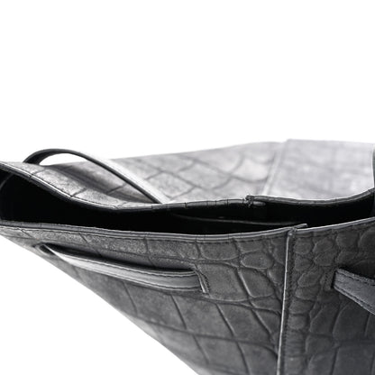 Celine Nubuck Crocodile Embossed Medium Belt Cabas Phantom Navy Blue 16 of 16