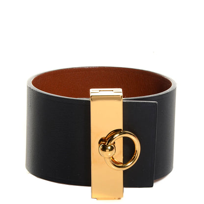 Hermes Chamonix Tadelakt Illusion Bracelet PM Black Fauve 1 of 8