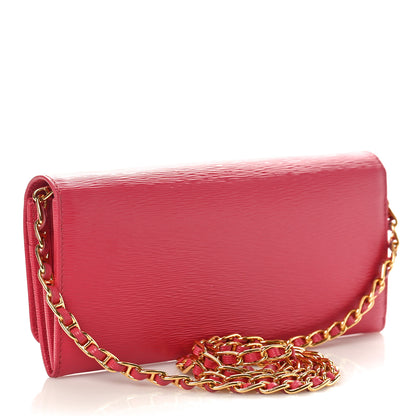 Prada Vitello Move Metal Oro Chain Wallet Peonia 2 of 8