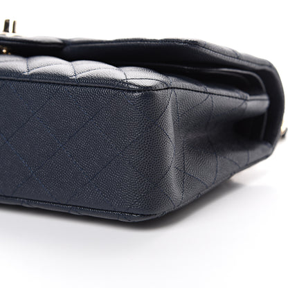 Chanel Caviar Quilted Medium Double Flap Dark Blue 9 of 10