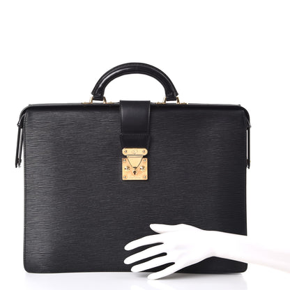 Louis Vuitton Epi Serviette Fermoir Briefcase Black 2 of 12