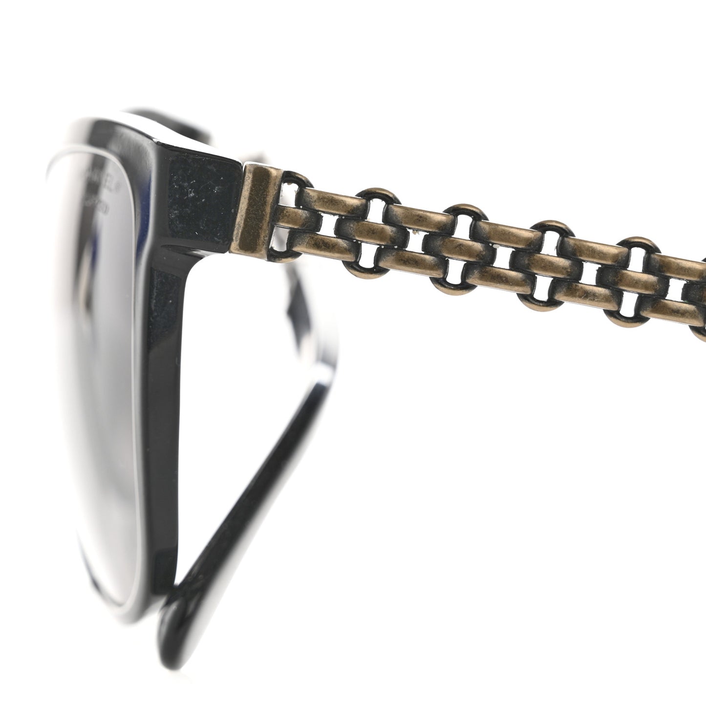 Acetate Polarized Cat Eye Chain Sunglasses 5326 Black