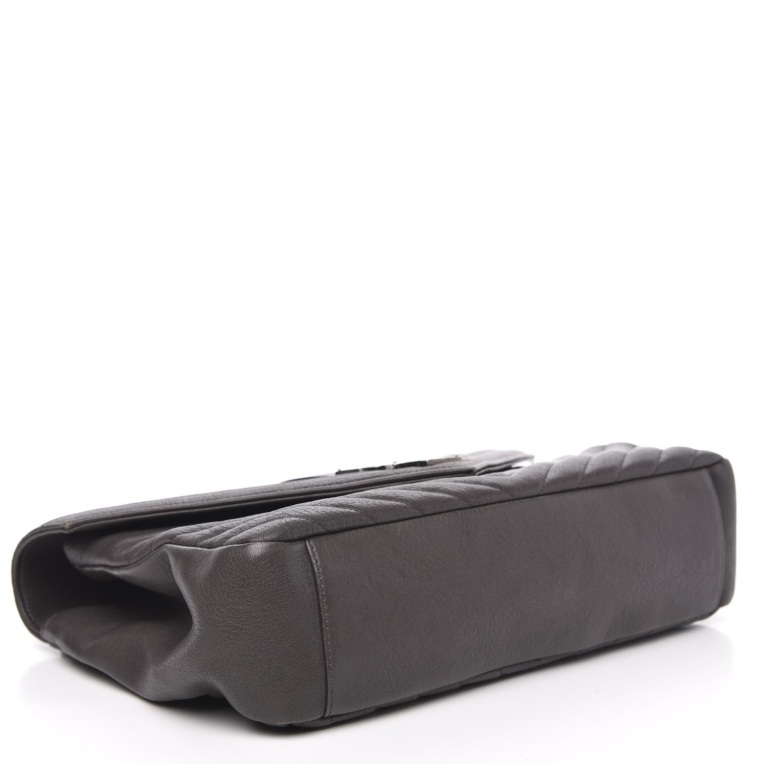 Saint Laurent Sheepskin Matelasse Chevron Monogram Large College Satchel Dark Anthracite 4 of 16