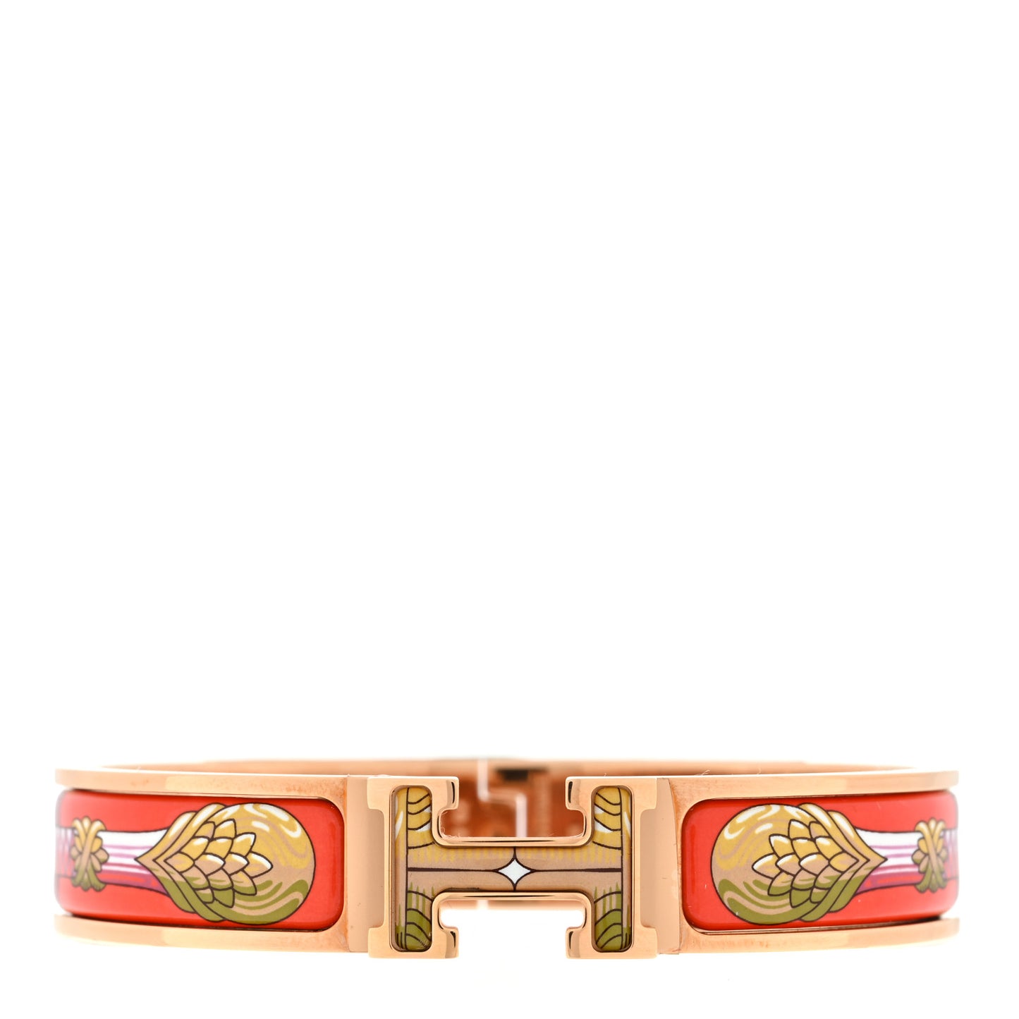 Enamel Printed Narrow Cliquetis Clic Clac H Bracelet GM Ultra Pink