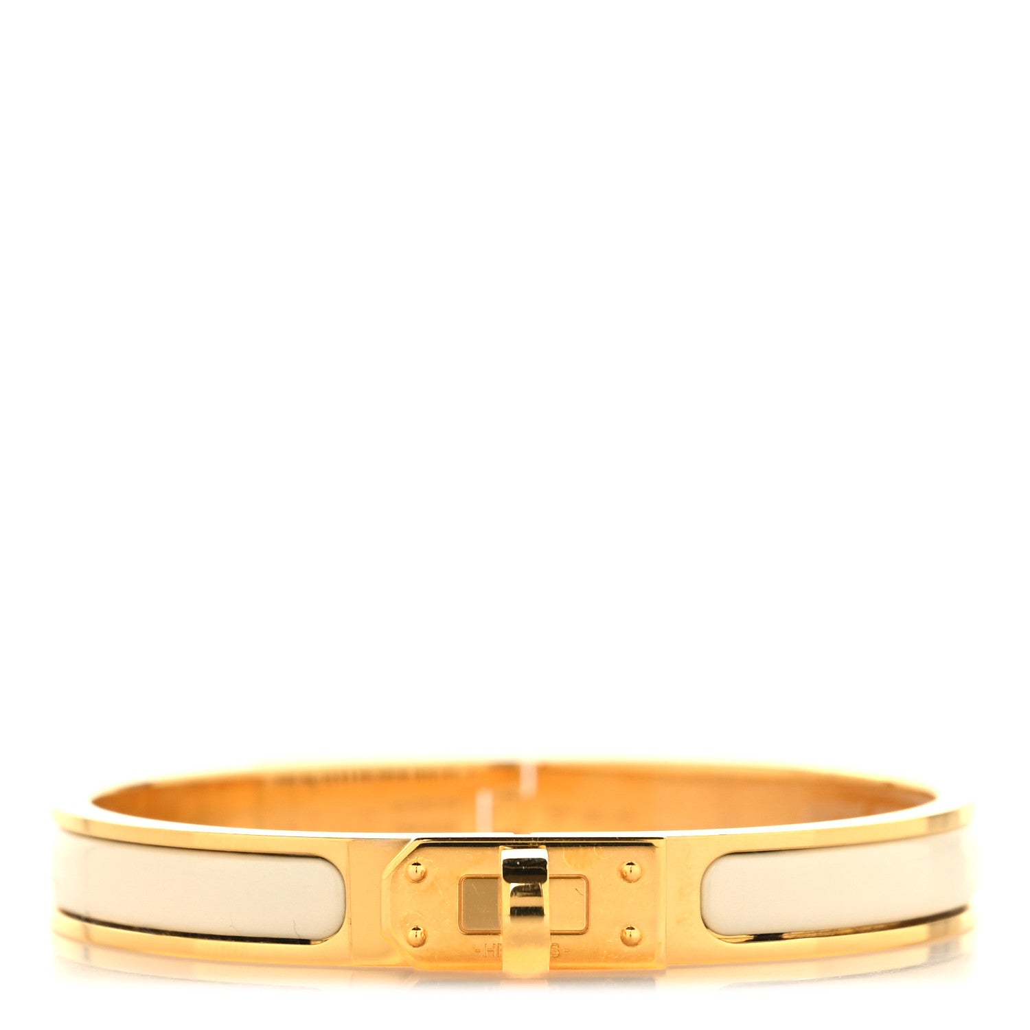 Hermes Enamel Mini Clic Kelly Bracelet PM Creme 1 of 5
