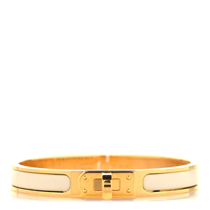 Hermes Enamel Mini Clic Kelly Bracelet PM Creme 1 of 5