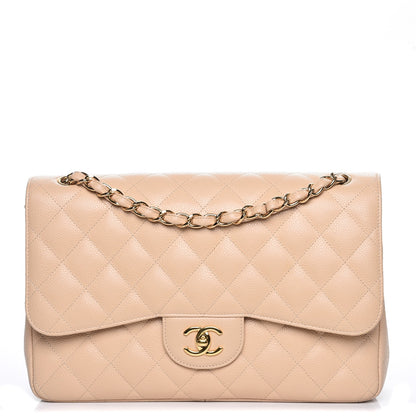 Chanel Caviar Quilted Jumbo Double Flap Beige Clair 1 of 8