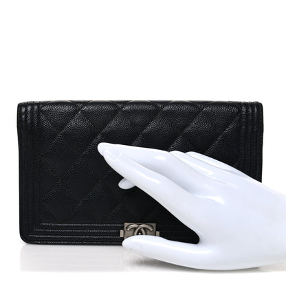 Chanel Caviar Quilted Boy Yen Wallet Black 2 of 8
