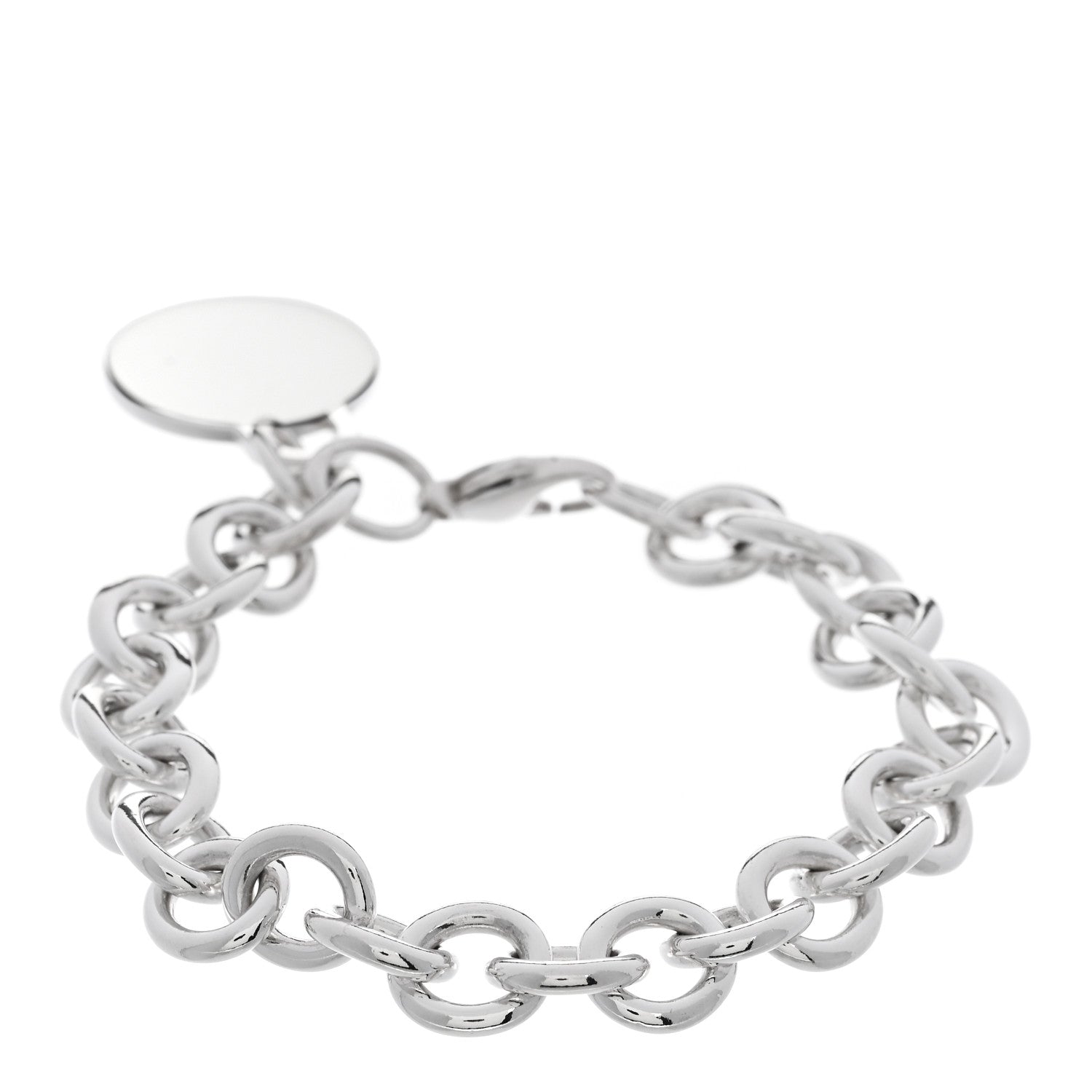 Tiffany Sterling Silver Round Tag Charm Bracelet 2 of 3