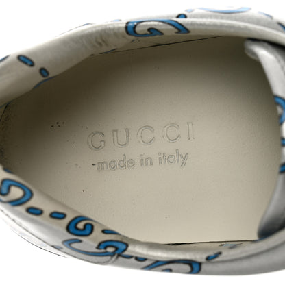 Gucci Miro Rubber Wax GucciGhost Print Mens New Ace Sneakers 10 Silver 7 of 9