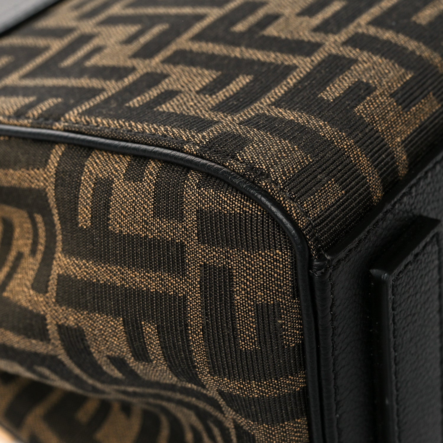 Versace X FENDI Grained Calfskin Fendace Medium La Medusa Top Handle Bag Black Brown 10 of 11