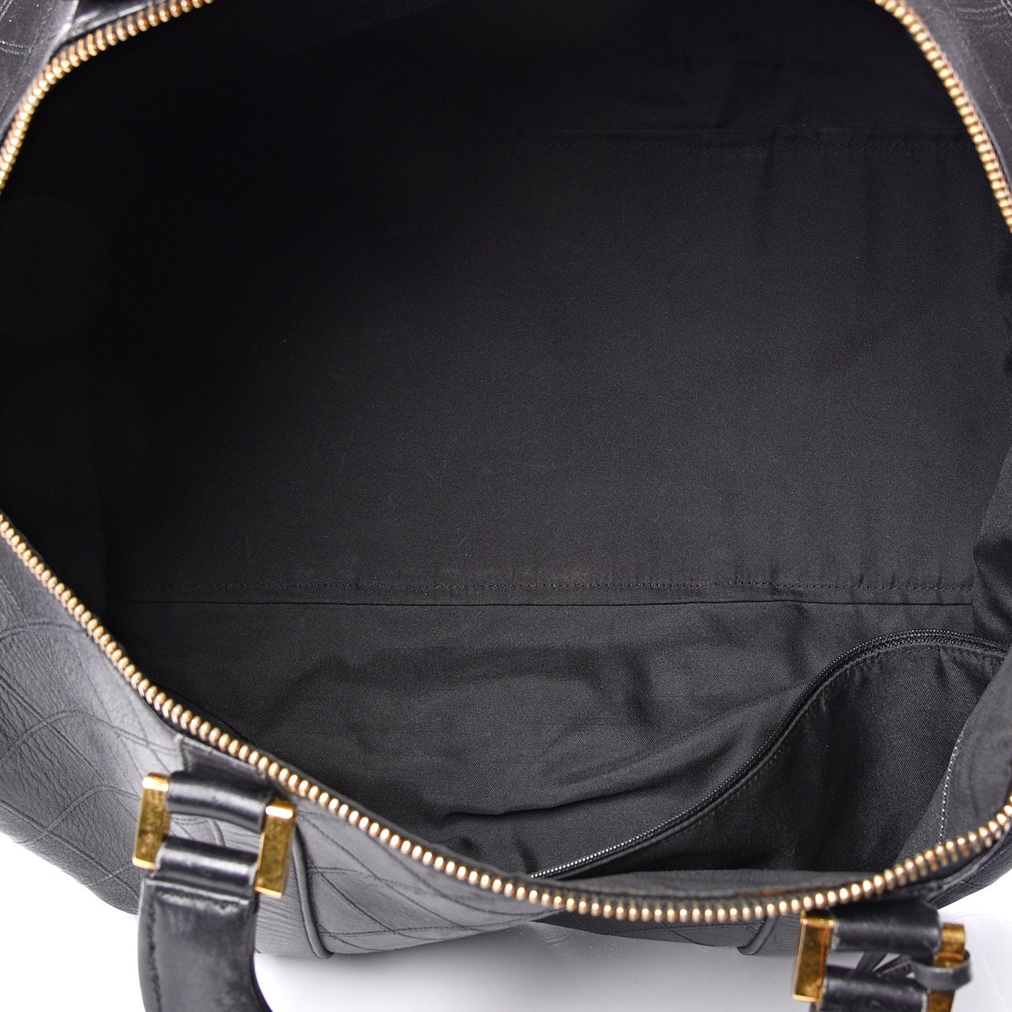 Calfskin Stitched Duffel Bag Black