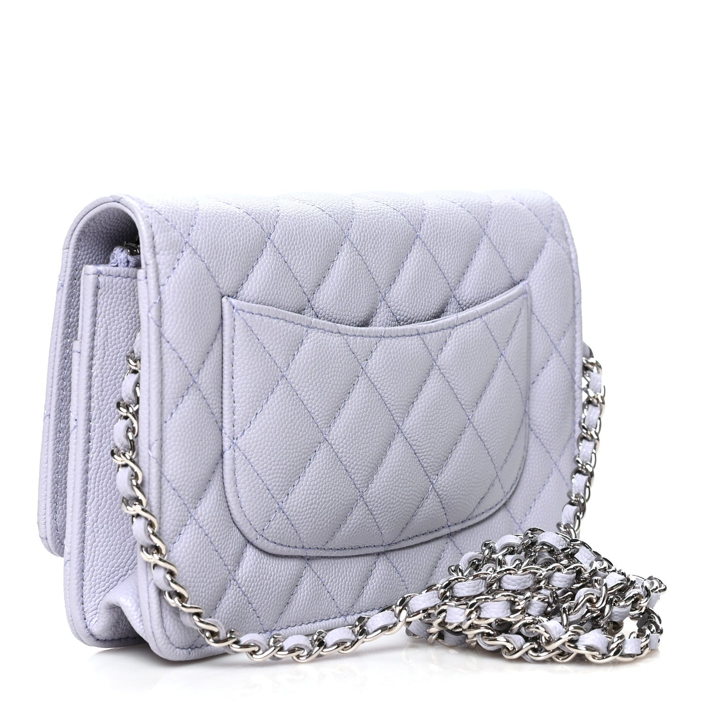 Caviar Quilted Wallet On Chain WOC Light Purple